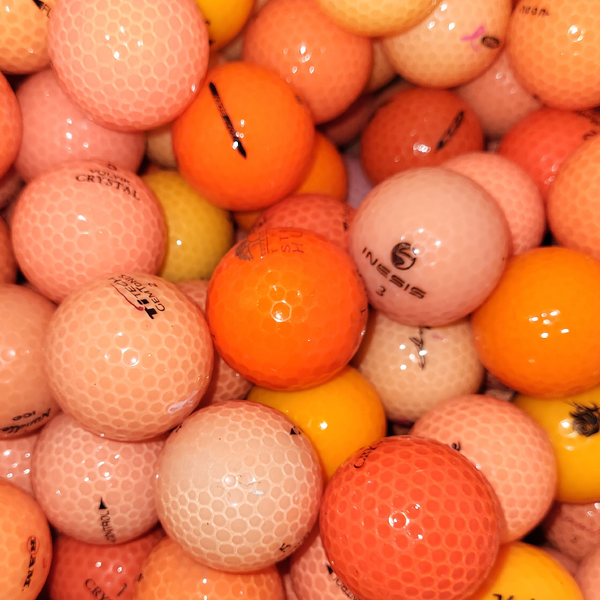 Assorted Orange Crystal Mix Used Golf Balls - The Golf Ball Company