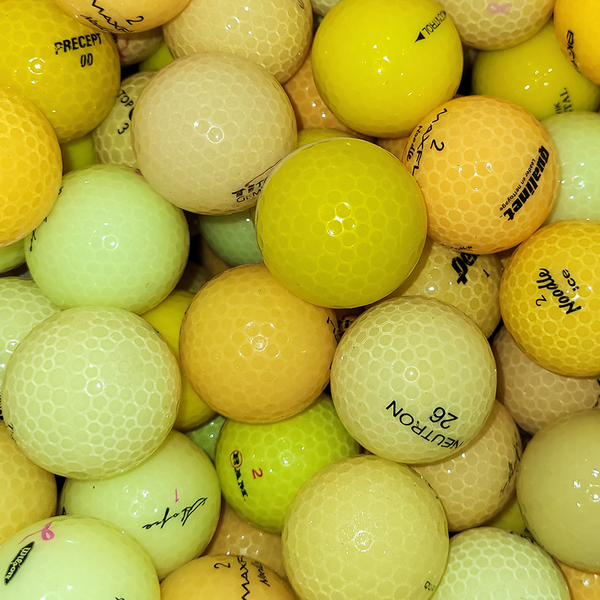 Assorted Yellow Crystal Mix Used Golf Balls - The Golf Ball Company