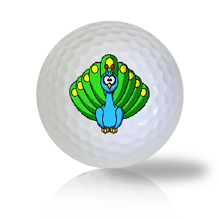 Cute Sitting Peacock Golf Balls Used Golf Balls - The Golf Ball Company