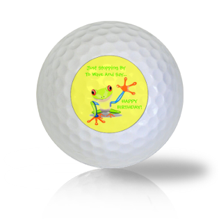 Frog Waving Happy Birthday Golf Balls Used Golf Balls - The Golf Ball Company