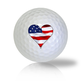 America Flag Heart Golf Balls Used Golf Balls - The Golf Ball Company